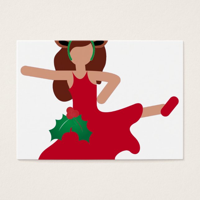julafton flamenco dancer emoji visitkort (Framsidan)