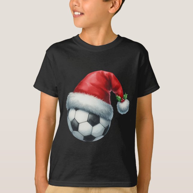 Julafton Football Älskare Teeshirt T Shirt (Framsida)
