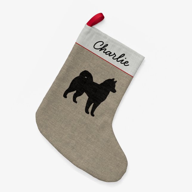 Julafton för helgdag för hund för alaskabo liten julstrumpa (Framsidan (Hängande))