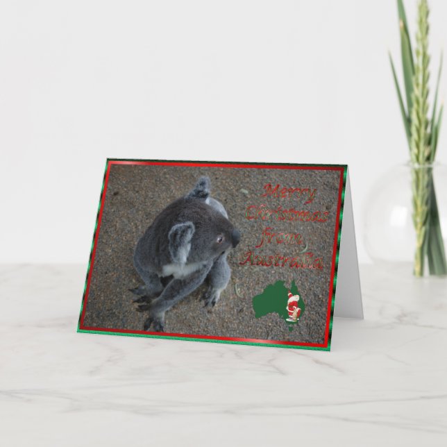 Julafton för jul för julkoala djur australiensisk helgkort (Framsida)
