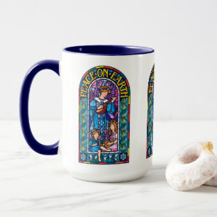 Julafton för kaffemuggFred-på-Jord Pre-Raphaelit Mugg