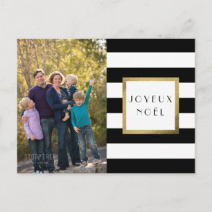 Julafton för svart- & vitrand"Joyeux Noël" foto Helg Vykort