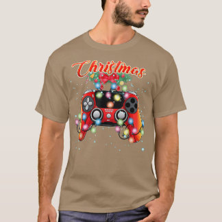 Julafton Gamer, ideo Game Cosole jul Ljus T-Sh T Shirt