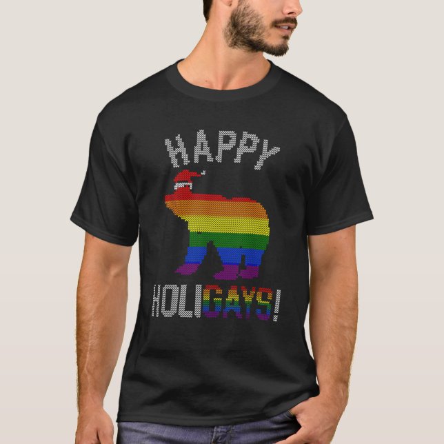 Julafton Gay Bear Shirt Gay Pappa par God jul T Shirt (Framsida)