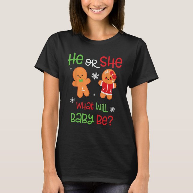 Julafton Gender avslöjar kaka av sorten Gingertea  T Shirt (Framsida)
