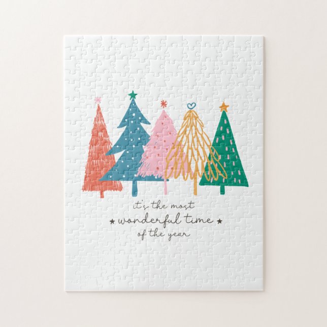 Julafton ger det är den mest underbara tiden pussel (Vertikal)