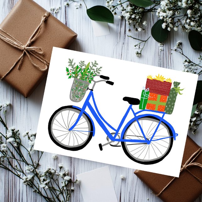 Julafton ger julkort för Helgdag av juvelyne Bicyc (Adorable Christmas Bicycle Holiday Xmas Gifts card
)