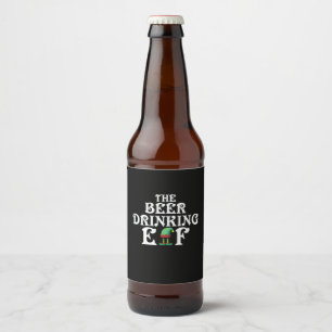 Julafton ger öl som dricker elf ölflaska etikett