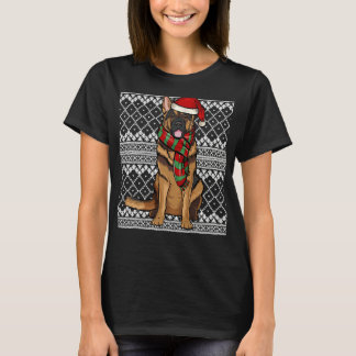 Julafton German Shepherd Jultomten Hat T Shirt