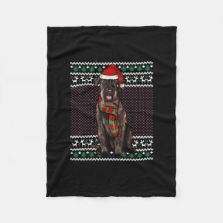 Julafton Giant Schnauzer Hund Santa Hat Ugly jul Fleecefilt