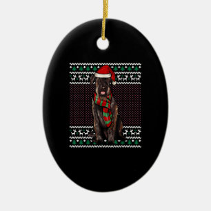 Julafton Giant Schnauzer Hund Santa Hat Ugly jul Julgransprydnad Keramik