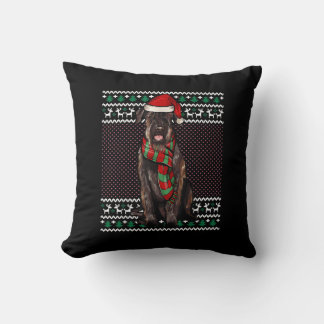Julafton Giant Schnauzer Hund Santa Hat Ugly jul Kudde