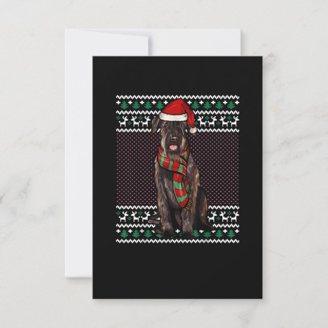 Julafton Giant Schnauzer Hund Santa Hat Ugly jul OSA Kort (Framsida)