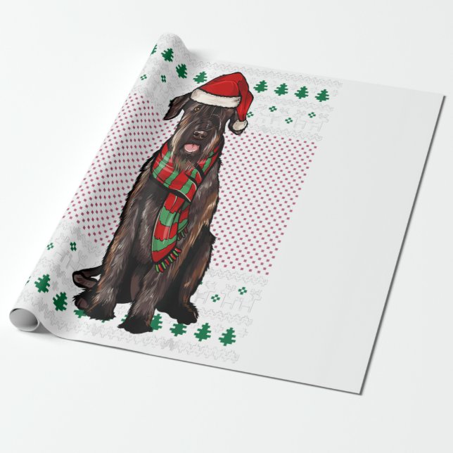 Julafton Giant Schnauzer Hund Santa Hat Ugly jul Presentpapper (Utrullad)