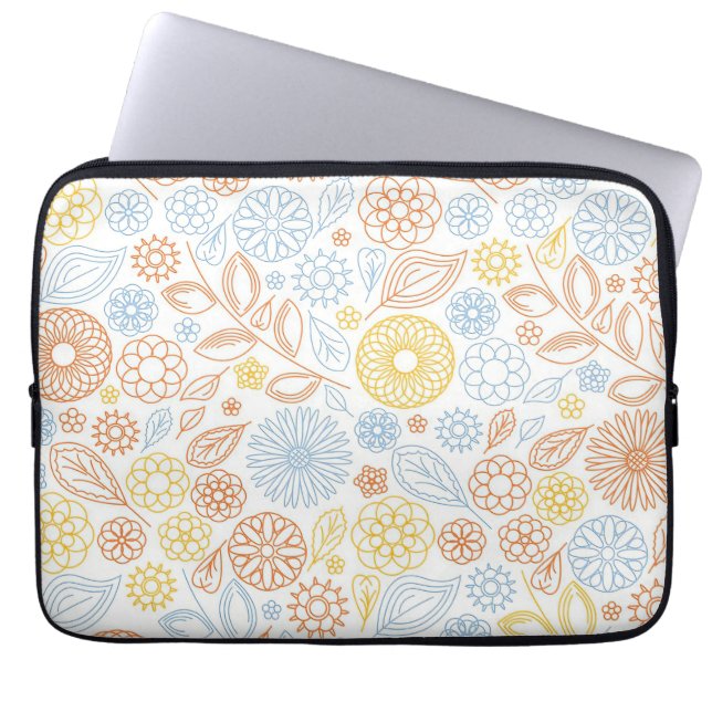 Julafton Gift Abstrakt Flowers On White Laptop Fodral (Framsidan)