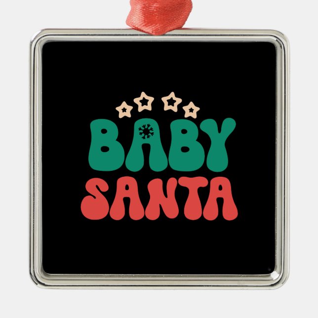 Julafton Gift Baby Santa Julgransprydnad Metall (Framsidan)