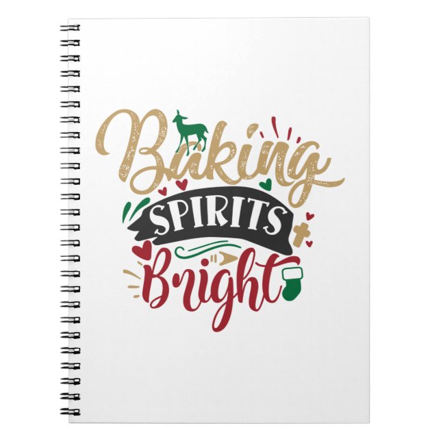 Julafton Gift | Baking Spirits Bright Anteckningsbok (Framsidan)