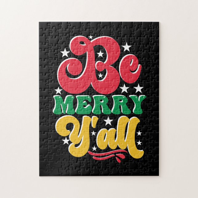 Julafton gift be Merry Yall Pussel (Vertikal)