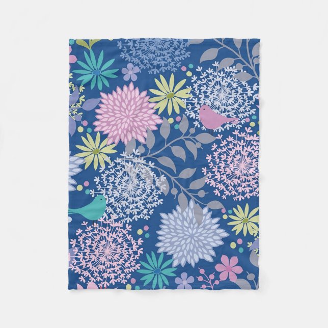 Julafton Gift Blommigt 60:e födelsedagen Fleecefilt (Framsidan)