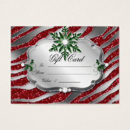 Julafton Gift Card Jewelry Zebra Red Grönt Visitkort