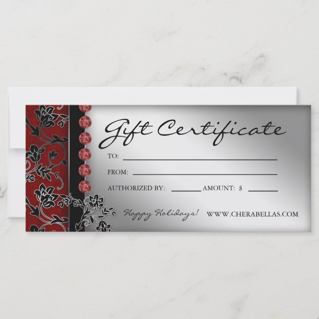 Julafton Gift Certificates Salon Spa Silver Red Bl (Framsida)