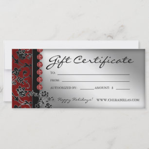 Julafton Gift Certificates Salon Spa Silver Red Bl