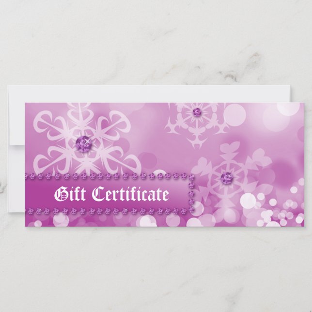Julafton Gift Certificates Spa Rosa Snö Jewelry (Framsida)
