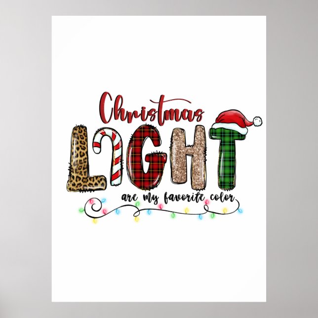 Julafton Gift Chritsmas Light är min favoritbild F Poster (Framsidan)