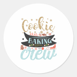 Julafton Gift Cookie Baking Crew Runt Klistermärke