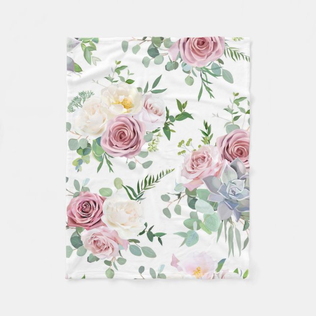 Julafton Gift Creamy White Antique Ro Fleecefilt (Framsidan)