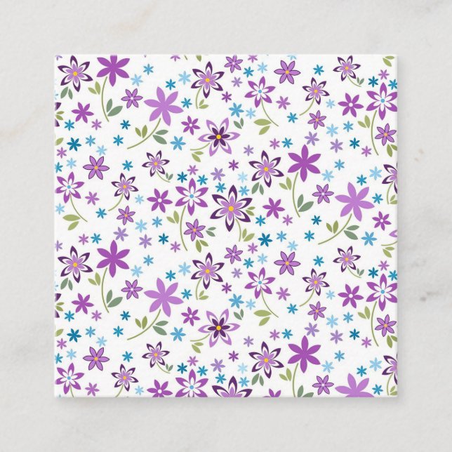 Julafton Gift Cute Blommigt Ditsy Fyrkantigt Visitkort (Framsida)