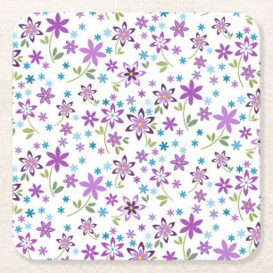 Julafton Gift Cute Blommigt Ditsy Underlägg Papper Kvadrat