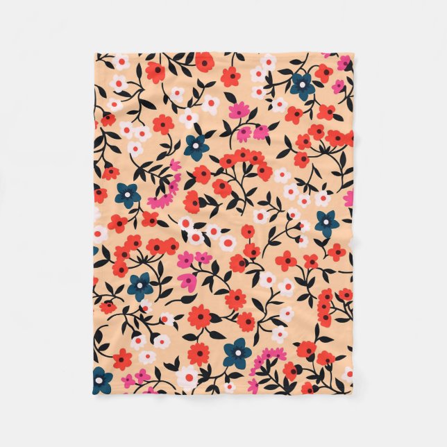 Julafton Gift Cute Small Flower Sömlös Fleecefilt (Framsidan)