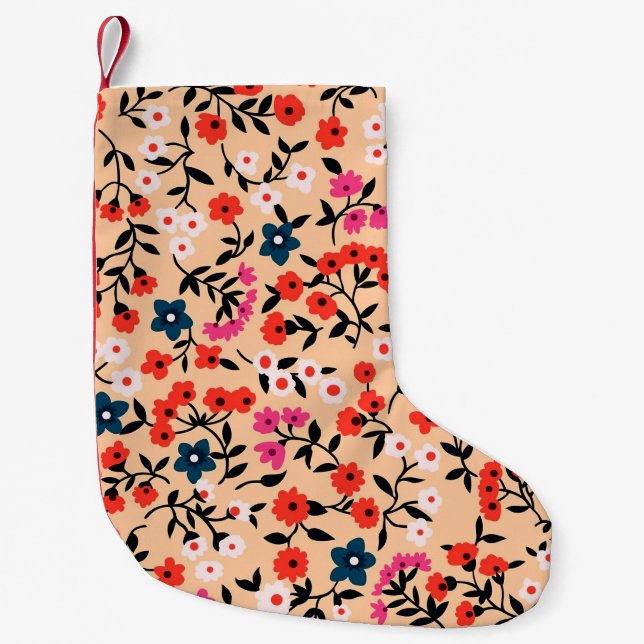 Julafton Gift Cute Small Flower Sömlös Liten Julstrumpa (Framsidan)
