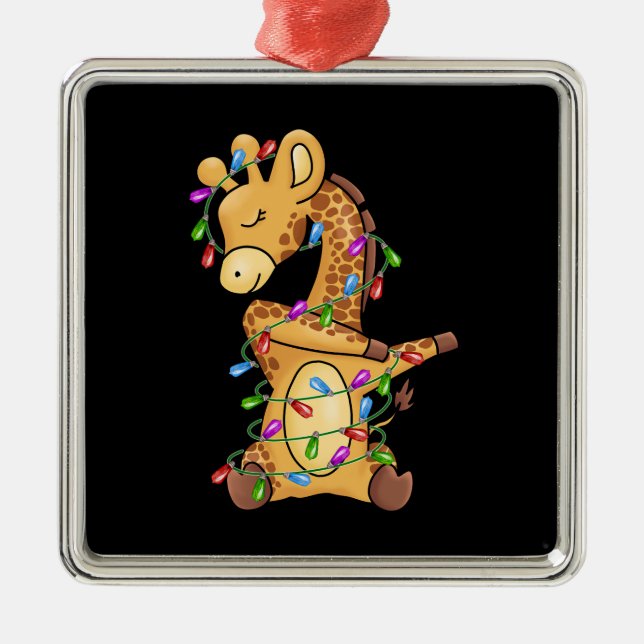 Julafton Gift Dabbing Giraffe jul Julgransprydnad Metall (Framsidan)