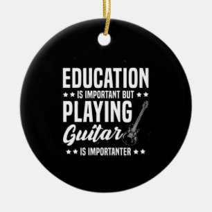 Julafton Gift Det är viktigt att spela gitarr Julgransprydnad Keramik