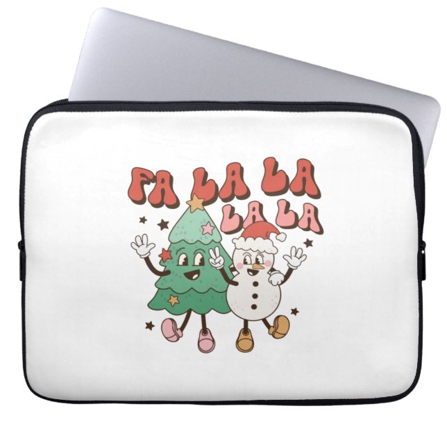 Julafton Gift Fa La La La La La La Laptop Fodral (Framsidan)