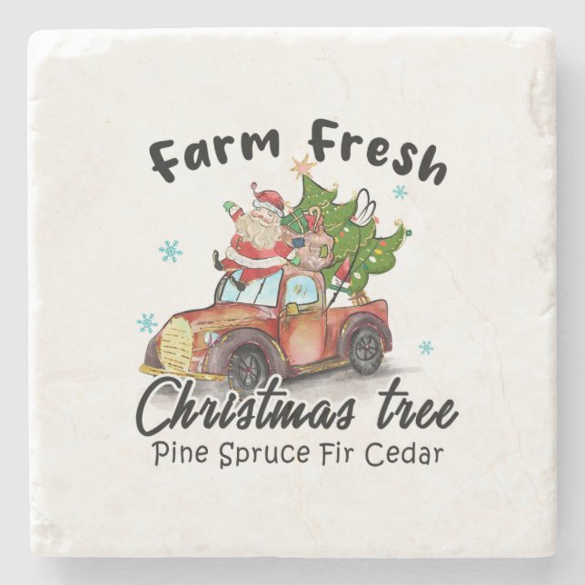 Julafton Gift Farm Fresh Julgran Stenunderlägg (Framsidan)