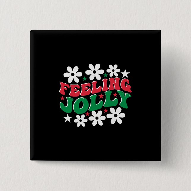 Julafton Gift Feeling Jolly Knapp (Framsida)