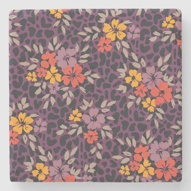 Julafton Gift fet Oversize Hand Payed Blommigt Stenunderlägg (Framsidan)