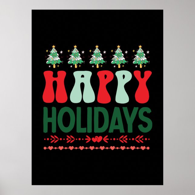 Julafton Gift Glad helg Poster (Framsidan)