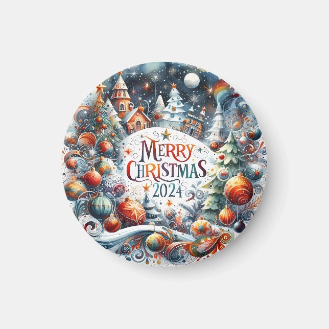 Julafton Gift God jul 2024 Magnet (Framsidan)