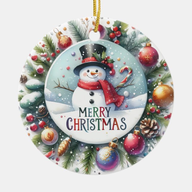 Julafton Gift God jul Julgransprydnad Keramik (Framsidan)