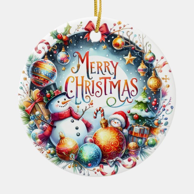 Julafton Gift God jul Julgransprydnad Keramik (Framsidan)