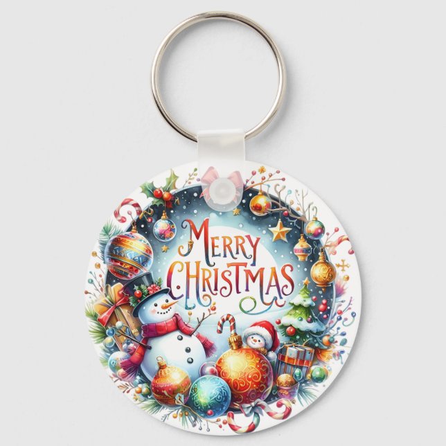 Julafton Gift God jul Nyckelring (Framsida)