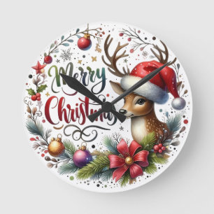 Julafton Gift God jul Rund Klocka