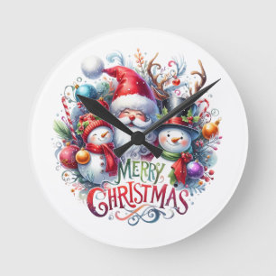Julafton Gift God jul Rund Klocka