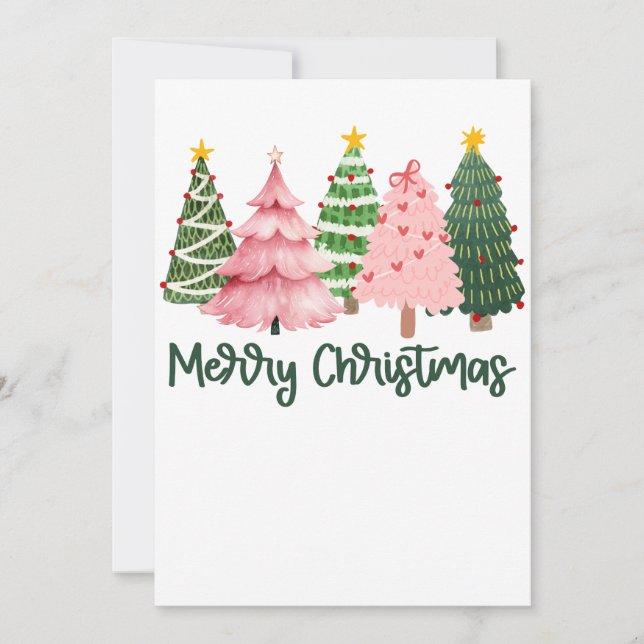 Julafton Gift God jul Träd Inbjudningar (Framsida)