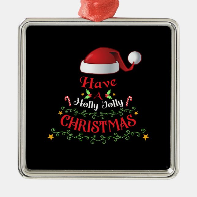 Julafton Gift har en holly-jul Julgransprydnad Metall (Framsidan)
