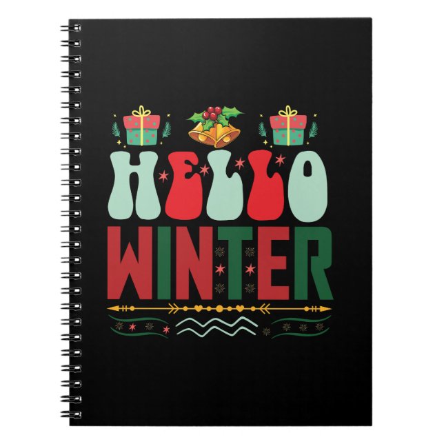 Julafton Gift Hej Winter Anteckningsbok (Framsidan)